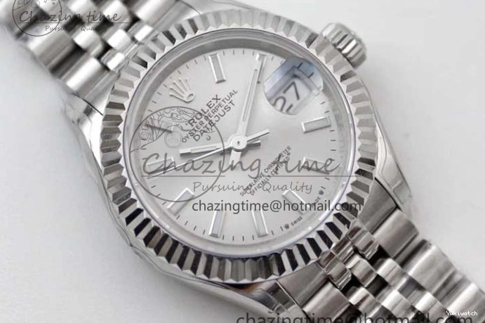 SS on Silver Steel Lady Bracelet 1:1 904L 28 TWF Best Dial DateJust President Edition NH05 0426